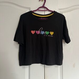 Women’s Black Graphic Crop Top